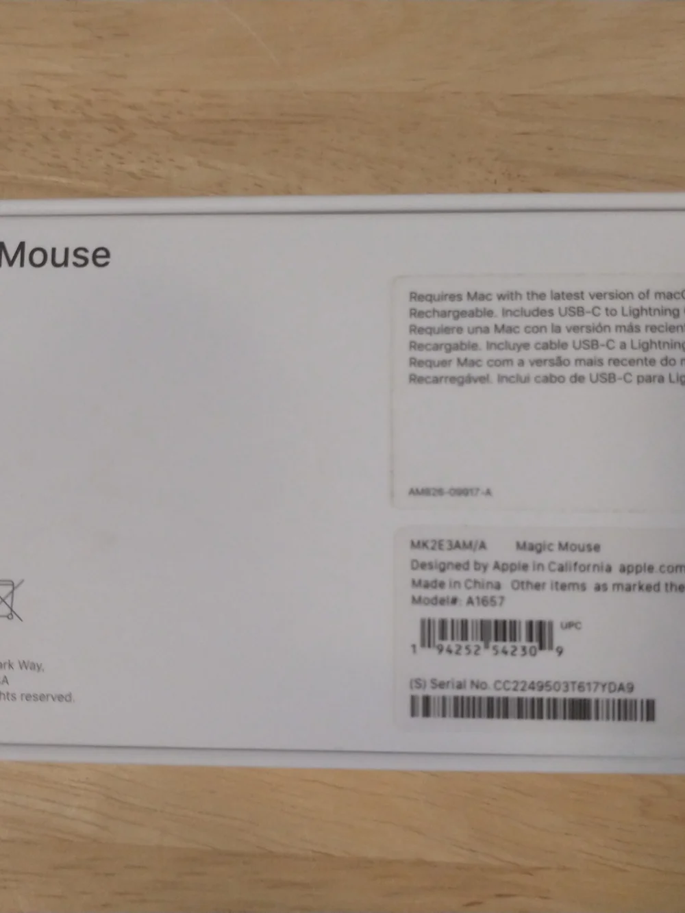 Box Of Genuine White Apple Magic Mouse. Only Box.